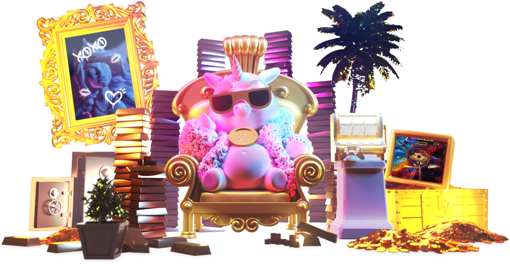 SLINGY on his golden throne